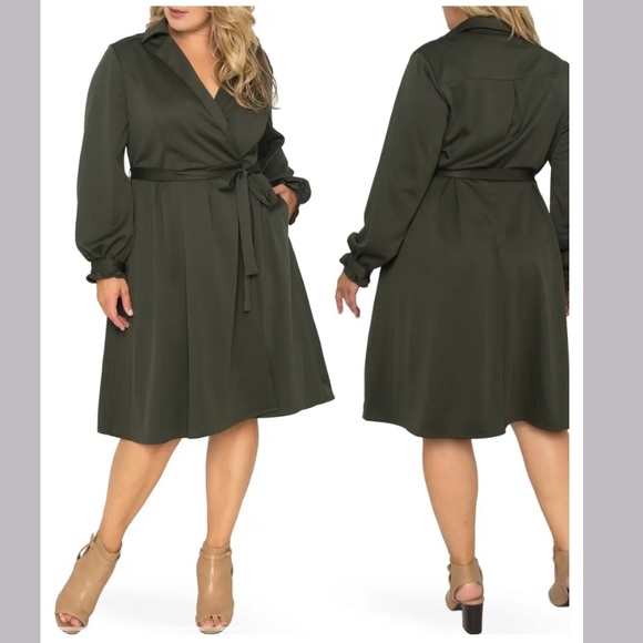 Standard & Practice Utility Shirtdress in Olive - Picture 1 of 8